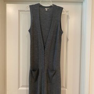 Halogen knit sleeveless duster, M